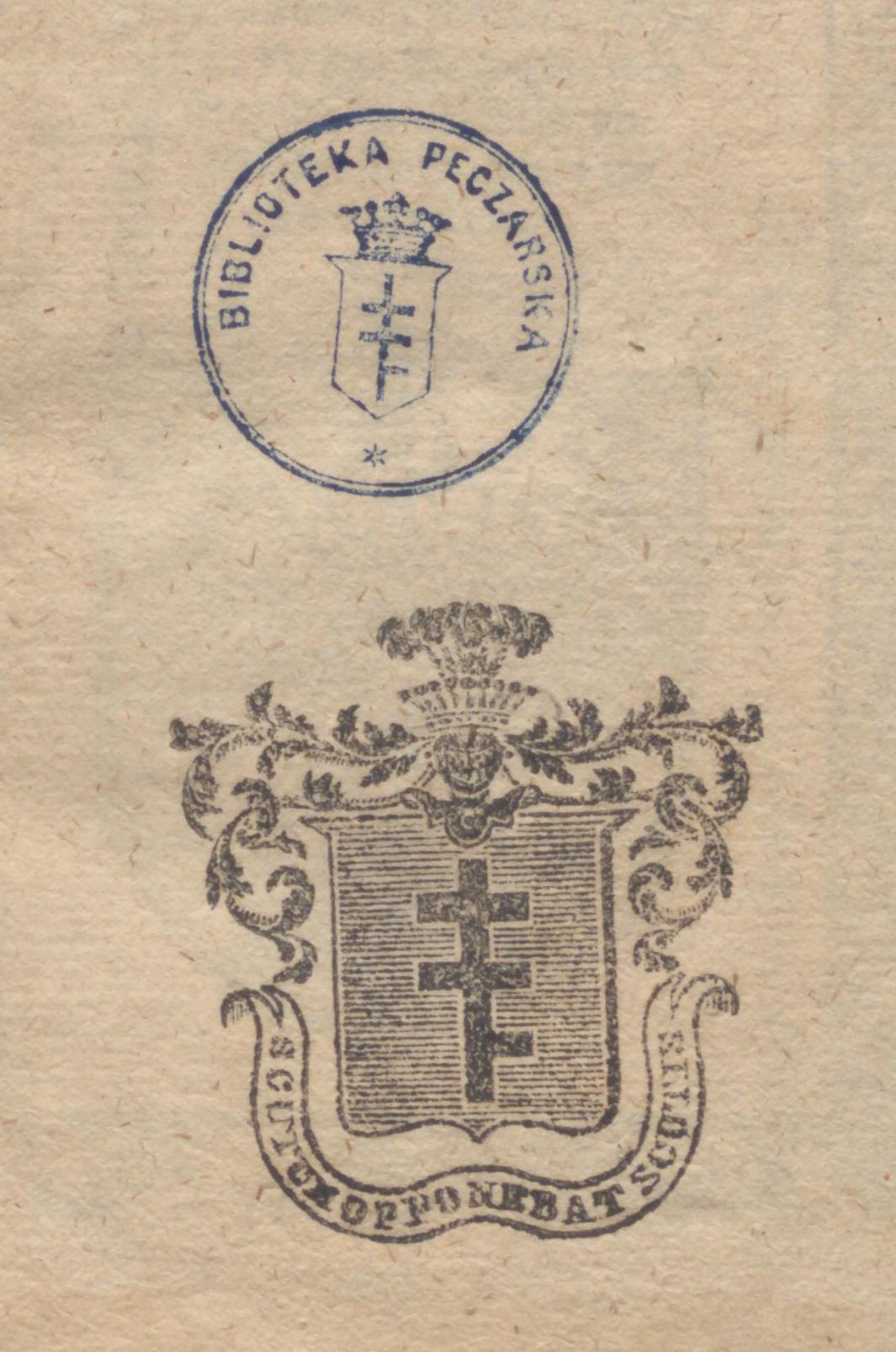 Zbiory Potockich z Tulczyna, pieczątka okrągła i pieczątka herbowa